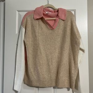 long sleeve color block sweater